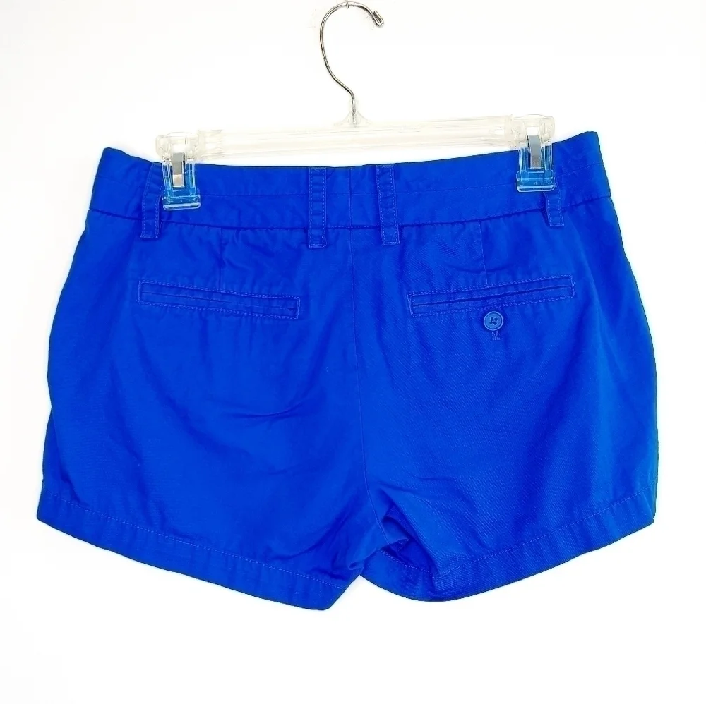 J. Crew Chino Shorts Bright Blue Sz 2 100% Cotton